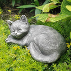 Garden Sleeping Cat Memorial Stone Cat Grave Marker Remembrance Kitten Statues for Garden,Patio,Lawn,Grave Decor Pet Sympathy Gift