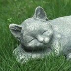 Garden Sleeping Cat Memorial Stone Cat Grave Marker Remembrance Kitten Statues for Garden,Patio,Lawn,Grave Decor Pet Sympathy Gift