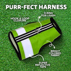 Kitty Holster Reflective Cat Harness – High-Visibility Cat Harness for Travel, Day and Night Walking - Soft Cotton Cat Accessories, Breathable, Secure & Washable, Made in USA - Loud Lime, XS