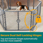 MyPet Petyard: 5.5 Ft. Wide Customizable Folding Dog Playpen Indoor/Outdoor. Made in USA. 6-Panel Puppy Playpen. Freestanding Play Pen Dog Gate 26" Tall, Fieldstone
