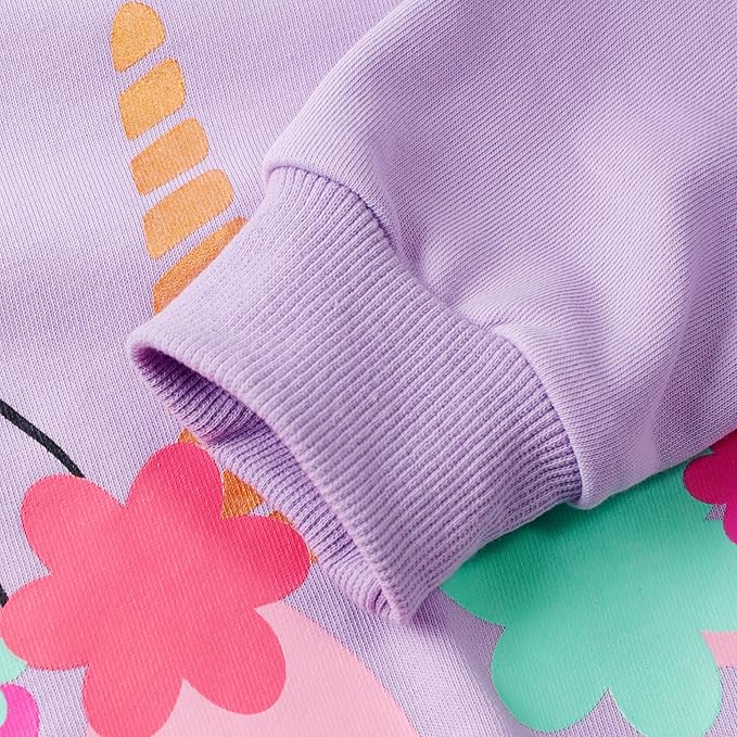 Little Girls Unicorn Outfits 2 Piece Kids Ruffle Sleeve Sweatshirt + Leggings Fall Leopard Clothing Sets 2-10 Years Old