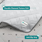 PetAmi Waterproof Cooling Mat for Dog, Premium Pet Cooling Blanket for Bed Crate, Anti Slip Indoor Dog Cool Pad for Sleeping, Q-MAX Large Sofa Couch Cover Mat for Cat, Light Grey, 60x80