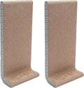 Furhaven 2-Pack Scratching Boards w/ Catnip & Wall-Mounting Hooks for Indoor Cats, Reversible - Wall-Mounted Corrugated Cat Scratchers - Gray/White Print, Wide/2-Pack