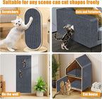 Cat Scratching mat Self-Adhesive, Trimmable Furniture Protector for Couch, Sofa, Wall & Cat Trees - Durable Scratch Pad with Nano Tape, DIY Climbing Carpet for Indoor Cats (Dark Grey, 78.7"x15.8")