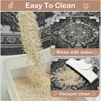 Glittme Cat Litter Mat with Non-Slip Bottom Litter Box Mat 40"X30" Litter Trapping Mat Easy to Clean Washable Cat Food Mat for Kitty,XL