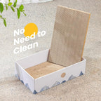 Cat Scratcher Box with 3-Layer Corrugated Pad, Heavy-Duty Double-Sided Cardboard Scratching Board & Bed, Checkered Design, for Cats, Large 2-Pack