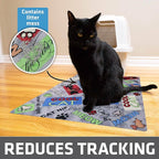 Drymate Cat Litter Box Mat, Litter Trapping Mat, Waterproof, Urine-Proof, Absorbent, Machine Washable, Soft on Paws, Contains Mess, Protects Floors, Kitten Supplies, Multicolor, 20x28