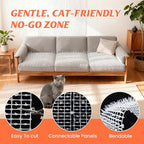 Transparent Cat Scat Mat with Spikes, 6.5FT Clear Cat Deterrent Mat for Sofa, Windowsill, Balcony & Garden, Cuttable Indoor Outdoor Pet Repellent Mat, 78 x 11 Inch