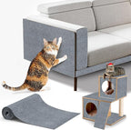 Cat Scratching mat Self-Adhesive, Trimmable Furniture Protector for Couch, Sofa, Wall & Cat Trees - Durable Scratch Pad with Nano Tape, DIY Climbing Carpet for Indoor Cats (Light Grey, 23.6"x15.8")