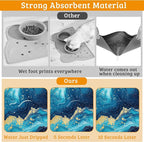 Dog Bowl Mat,Blue Gold Marble Pet Feeding Mat for Floors Waterproof,Flowing Absorbent Dogs Placemat for Food and Water Quick Dry Pet Cat Feeding Mats with Non Slip Bottom 16" x 24"