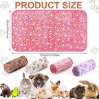 Tatuo 4 Pcs Dog Blanket for Pet Cat Blankets Indoor Puppy Teething Stuff Toys Paw Print Fleece Soft Blanket Sleep Mat for Guinea Pig Cage(White, Coffee, Pink, Purple,Midwest (24 x 47 Inch),Square)