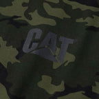 Caterpillar Trademark Banner Long Sleeve Tee Shirts for Men with Center Back Neck Wire Management Loop and Cat Workwear Logo