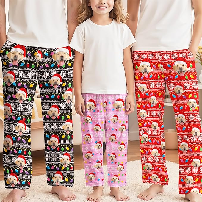 Custom Pajama Pants for Women Men, Personalized 67 Name Photo PJ Family Six Seven Matching Sleep Bottoms Birthday Xmas Gifts