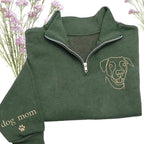 Chillever Personalized Embroidery Sweatshirt With Dog Photo for Women, Custom Dog Mom Sweatshirt, Dogs Mom Gifts