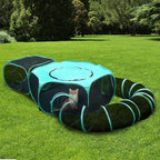 Large Outdoor Cat Enclosure Pop-Up Tent, Portable 3-in-1 Modular Pet Playpen with Zippered Mesh Windows for Indoor & Outside Use, Travel, Backyard, Park