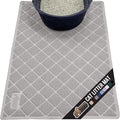GORILLA GRIP Cat Litter Box Mat, 47x35, Water Resistant, US Designed Kitty Litter Trapping Mats, Easy to Clean, Scatter Control, Less Mess and Clean Floors, Kitten Supplies for Indoor Cats, Light Gray