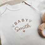 COUPLEHOODIES Personalized Baby Onesie Bodysuit – Custom Embroidery Gift for Pregnancy Reveal Baby Shower or First Grandchild