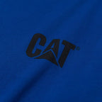 Caterpillar Trademark Banner Long Sleeve Tee Shirts for Men with Center Back Neck Wire Management Loop and Cat Workwear Logo