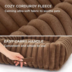 Bedsure ComfyFleece™ Cute Dog Bed for Extra Large Dogs - Washable Furry Puppy Beds, Rectangle Orthopedic XL Pet Beds with Removable Zipper Cover, 43x30x8inches, Camel Brown
