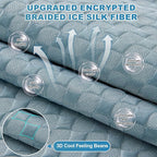 OTOB Cooling Dog Couch Cover Ice Silk Fiber, Washable & Non Slip Sofa Slipcovers Pet Mat, Soft Dog Bed Couch Cover Cooling Mat, Durable Pet Friendly Furniture Protector Covers(Blue, 43"*82")