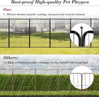 Dog Playpen 40 inch 24 Panels Indoor Outdoor Dog Pen for Large/Medium/Small Dogs Heavy Duty Metal Dog Fence Outdoor for Yard, Puppy Playpen with Door Portable Pet Fence for RV Camping Yard