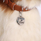 Colorful Dog Tags Personalized, Engraved Dog Tags with Colored Printing for Pets, Dog Name tag with deep Engraving, Custom pet ID Tags, Customizable cat Collar Holder tag (Snowdrop)