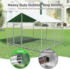 7.8'x7.8' Large Outdoor Dog Kennel, Heavy Duty Dog Enclosure with Roof, Weather Resistant Cover and Security Lock(93"x93")