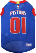 Pets First NBA DETROIT PISTONS DOG Jersey, Large - Tank Top Basketball Pet Jersey