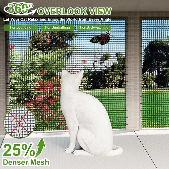 PetsCosset Cat Window Box Catio Outdoor Cat Enclosure for Sunbathing, Napping & Bird Watching, Sturdy Window Perch for Indoor Cats for Apartments, Keeps Insects Out, All-Weather Use, Grey