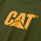 CAT Men's Trademark T-Shirts with Shape-Retention Rib Trim Spandex, Tagless Neck, and Cat Logo on Left Chest