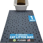 Drymate Cat Litter Box Mat, Litter Trapping Mat, Waterproof, Urine-Proof, Absorbent, Machine Washable, Soft on Paws, Contains Mess, Protects Floors, Kitten Supplies, Dark Grey, 28x36 XL