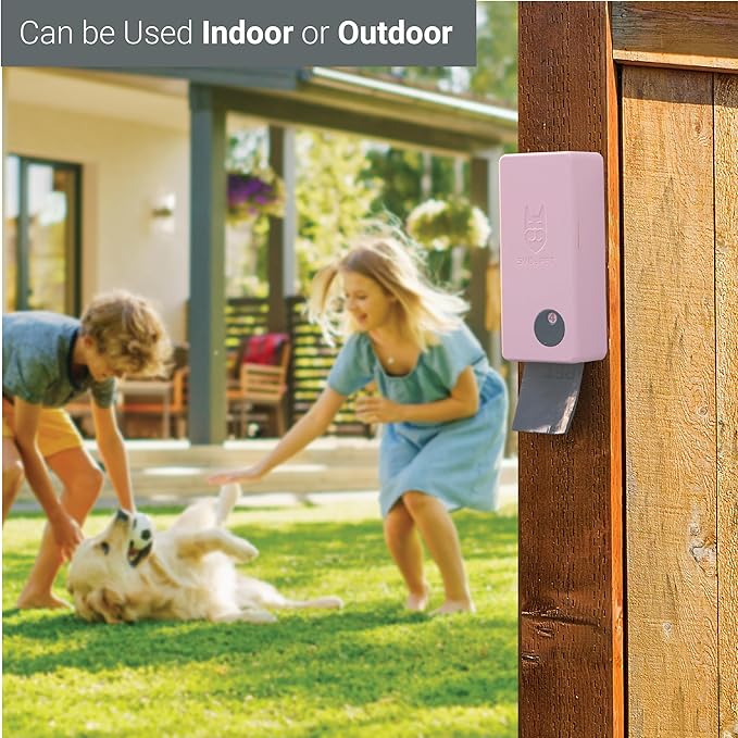 SVD.PET Dog Poop Bag Dispenser, Outdoor or Indoor Pet Waste Bag Dispenser Station, Wall Mount or Hanging with Strap. Easy to Refill Magnetic Cover (Pink, Dispenser only)