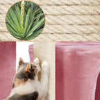 Yaheetech 34.5in Scratching Post, Cat Scratchers for Indoor Cats and Kittens, Multifunctional Activity Post w/Sisal Rope＆Dangling Ball＆Large Condo, Pink