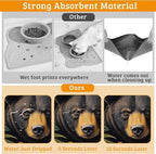 Brown Bear Dog Food Mat,Forest Absorbent Pet Feeding Mat for Food and Water Bowl,Quick Dry Dog Placemat Non Slip Rubber Backing Waterproof Pet Supplies 12" x 20"