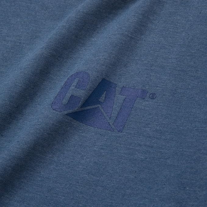 CAT Men's Trademark T-Shirts with Shape-Retention Rib Trim Spandex, Tagless Neck, and Cat Logo on Left Chest