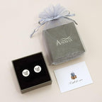 Anavia Pet Portrait & Handwriting Cufflinks Tie Clip Gift Box Set, Personalized Sketch Style Photo Engraving Men's Jewelry Accessories for Father Dad Brother Boyfriend Husband Wedding Birthday Gift