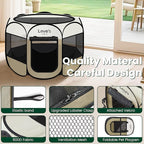 Love's cabin Pet Puppy Dog Playpen, Small Dog Tent Crates Cage Indoor/Outdoor, Portable Playpen for Cat, Foldable Pop Up Dog Kennel Playpen with Carring Case, Removable Zipper Top, Khaki