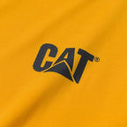 Caterpillar Trademark Banner Long Sleeve Tee Shirts for Men with Center Back Neck Wire Management Loop and Cat Workwear Logo