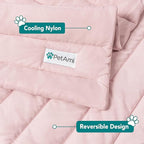 PetAmi Cooling Mat for Dog, Premium Pet Cooling Blanket for Crate Kennel, Indoor Cat Cool Sleeping Pad, Q-MAX Cold Sofa Couch Cover for Summer, Pink, Small (24x32)