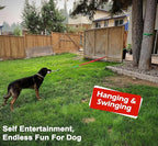 LOOBANI Outdoor Bungee Tug Toy, Dog Toy Hanging from Tree for Small to Large Dogs, Interactive Exercise Play Cord & Tether with Chew Rope Toy (Tree Stump Tug of War-Green)