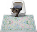 Glittme Cat Litter Mat with Non-Slip Bottom Litter Box Mat 24"X15" Litter Trapping Mat Easy to Clean Washable Cat Food Mat for Kitty,S