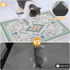 Glittme Cat Litter Mat with Non-Slip Bottom Litter Box Mat 24"X15" Litter Trapping Mat Easy to Clean Washable Cat Food Mat for Kitty,S