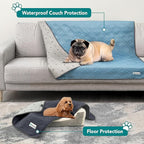 PetAmi Waterproof Cooling Mat for Dog, Premium Pet Cooling Blanket for Bed Crate, Anti Slip Indoor Dog Cool Pad for Sleeping, Q-MAX Small Medium Sofa Couch Cover Mat for Cat, Grey, 29x40