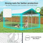 10'x10' Large Outdoor Dog Kennel, Heavy Duty Dog Enclosure with Roof, Weather Resistant Cover and Security Lock(124"x124")