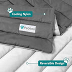 PetAmi Cooling Mat for Dog, Premium Pet Cooling Blanket for Crate Kennel, Indoor Cat Cool Sleeping Pad, Q-MAX Cold Sofa Couch Cover for Summer, Gray/Light Grey, Small (24x32)