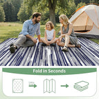 GENIMO Outdoor Rug for Patio Clearance, 8'x10' Waterproof Camping Mat, Reversible Plastic Straw Rugs for RV, Camper, Balcony, Backyard, Picnic, Deck (Blue White)
