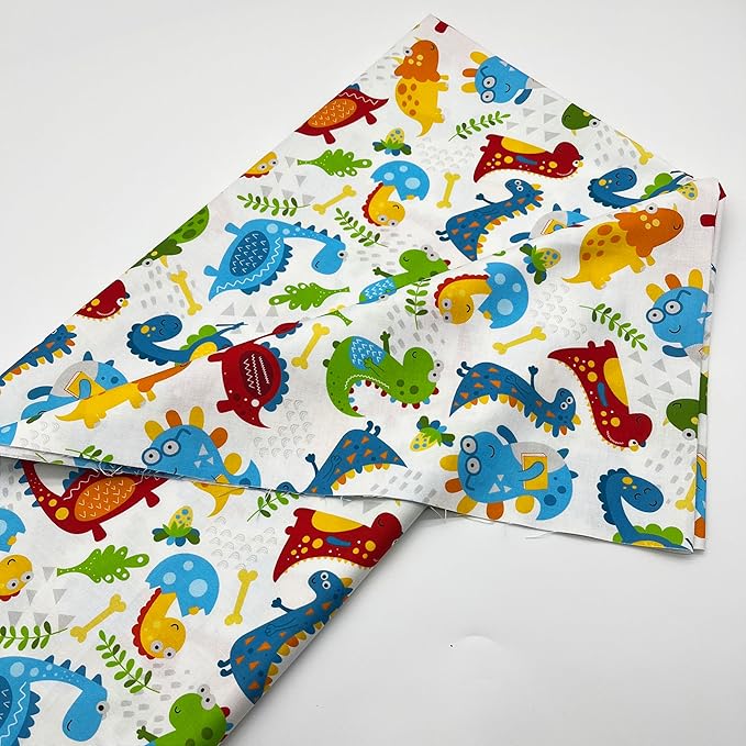 1 Yard (Pre-Cut) 43" x 36" (109cm x 92cm) Premium Floral Cotton Quilting Sewing Fabric, DIY Sewing Patchwork Supplies for Face mask Clothing Handmade Craft&Home Decoration (Dinosaur 6)