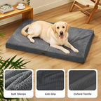 Bedsure Giant Dog Bed for Jumbo Dogs - 53" x 36" Flat Pet Beds with Removable Washable Cover, Orthopedic Egg Crate Foam Mat for Long-Bodied Pets Up to 120 lbs