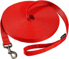 HIKISS Long Dog Leash Obedience Recall Training Agility Lead with Thickening Material for Large Dog - 15ft 20ft 30ft 50ft 100ft Training Leash(Red 20ft)