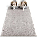 Pieviev Chenille Cat Litter Mat for Litter Box, 48"x36" Soft Ultra Absorbent Mat, Waterproof & Non-Slip, Easy to Clean Litter Trapping Mat for Indoor Cats, Gray
